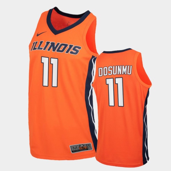 Ayo Dosunmu Autographed Orange Basketball Jersey